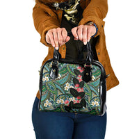 Hawaiian Taro Leaves and Ohia Lehua Shoulder Handbag Polynesian Tribal Art Tropical Plants Motifs Colorful LT03 One Size Multicolor - Polynesian Pride