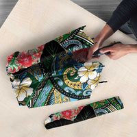 Hawaiian Taro Leaves and Ohia Lehua Umbrella Polynesian Tribal Art Tropical Plants Motifs Colorful LT03 - Polynesian Pride