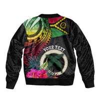 Personalised Vanuatu 44th Anniversary Bomber Jacket Boars Tusk Tugeta Yumi Selebretem Indipendens Dei LT03 - Polynesian Pride