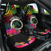 Personalised Vanuatu 44th Anniversary Car Seat Cover Boars Tusk Tugeta Yumi Selebretem Indipendens Dei LT03 One Size Black - Polynesian Pride