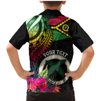 Personalised Vanuatu 44th Anniversary Family Matching Mermaid Dress and Hawaiian Shirt Boars Tusk Tugeta Yumi Selebretem Indipendens Dei LT03 - Polynesian Pride
