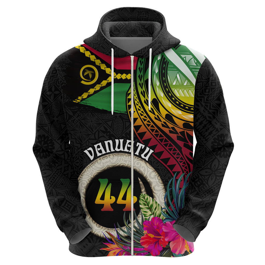 Personalised Vanuatu 44th Anniversary Hoodie Boars Tusk Tugeta Yumi Selebretem Indipendens Dei LT03 - Polynesian Pride