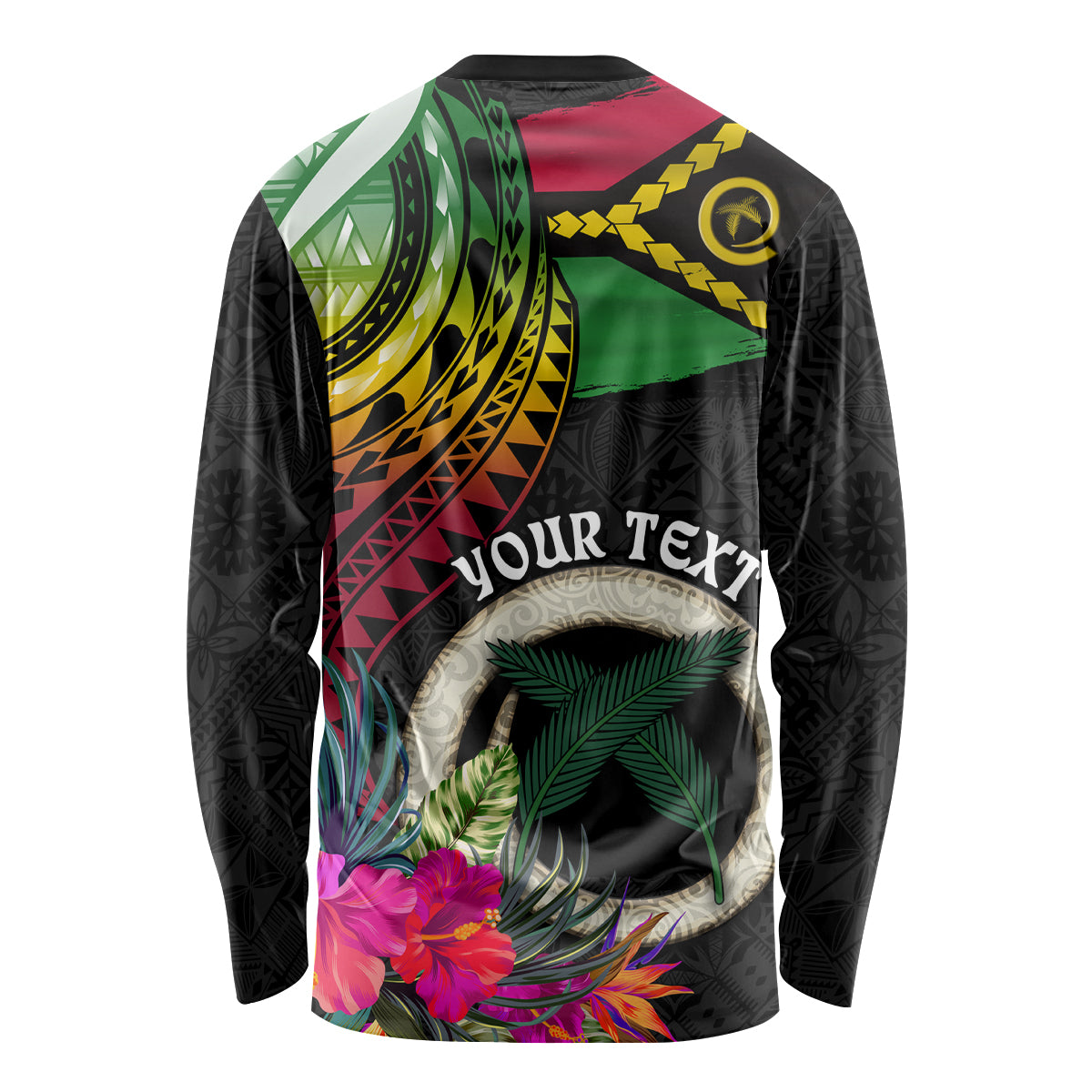 Personalised Vanuatu 44th Anniversary Long Sleeve Shirt Boars Tusk Tugeta Yumi Selebretem Indipendens Dei LT03 - Polynesian Pride