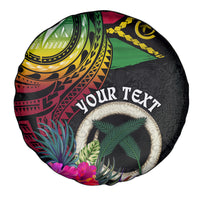 Personalised Vanuatu 44th Anniversary Spare Tire Cover Boars Tusk Tugeta Yumi Selebretem Indipendens Dei LT03 - Polynesian Pride