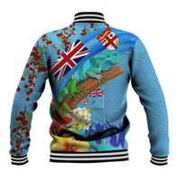 Fiji Day Baseball Jacket Tagimoucia Flower and Melanesia Pattern LT03 - Polynesian Pride