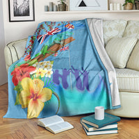 Fiji Day Blanket Tagimoucia Flower and Melanesia Pattern LT03 Blue - Polynesian Pride