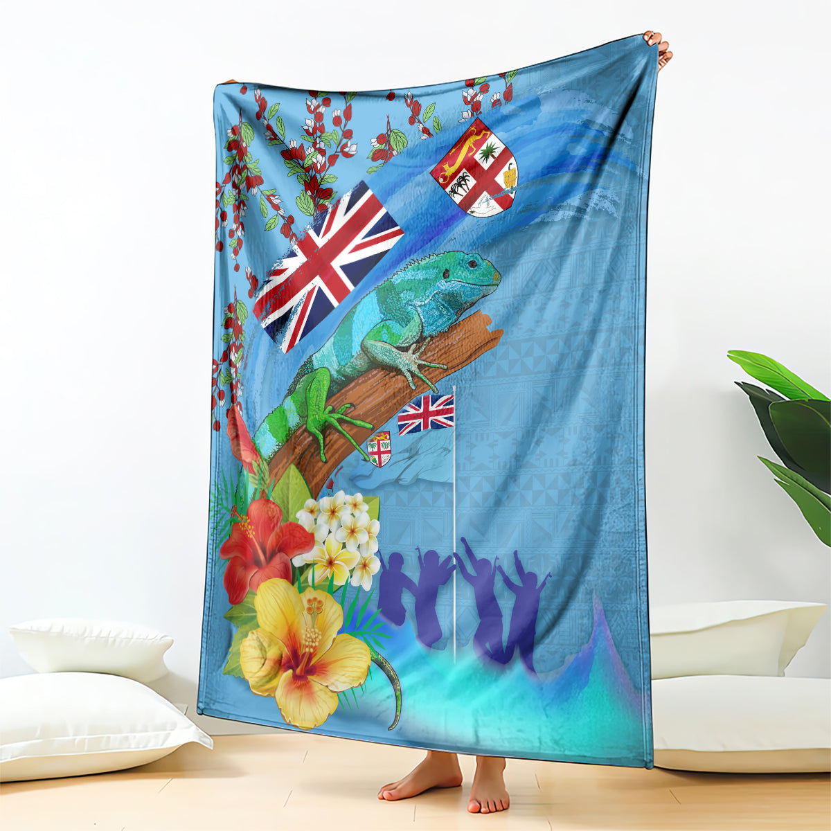 Fiji Day Blanket Tagimoucia Flower and Melanesia Pattern LT03 - Polynesian Pride