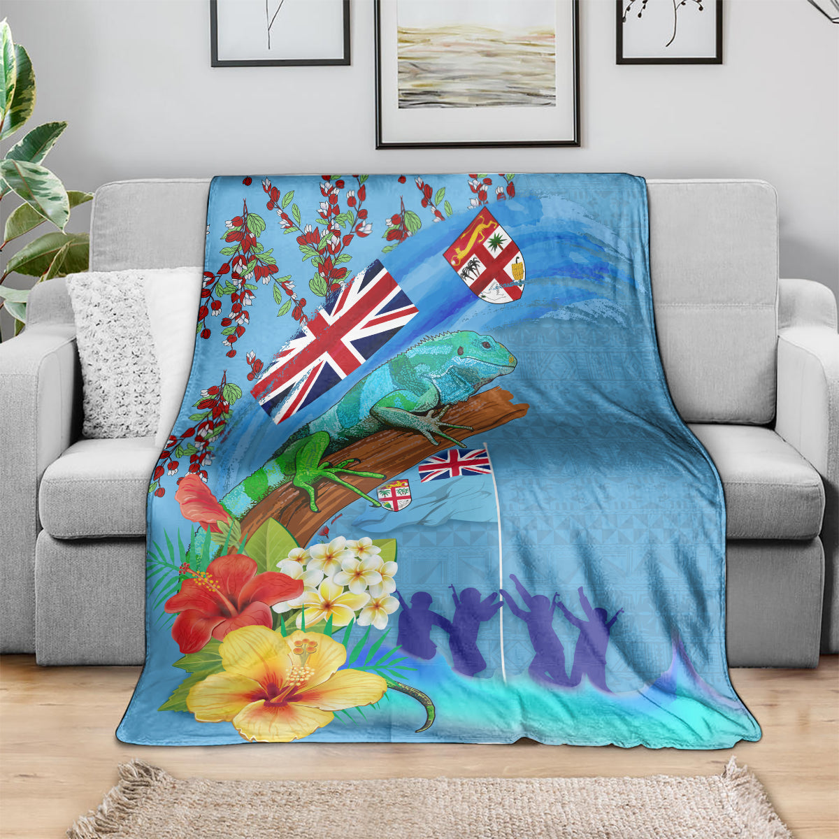 Fiji Day Blanket Tagimoucia Flower and Melanesia Pattern LT03 - Polynesian Pride