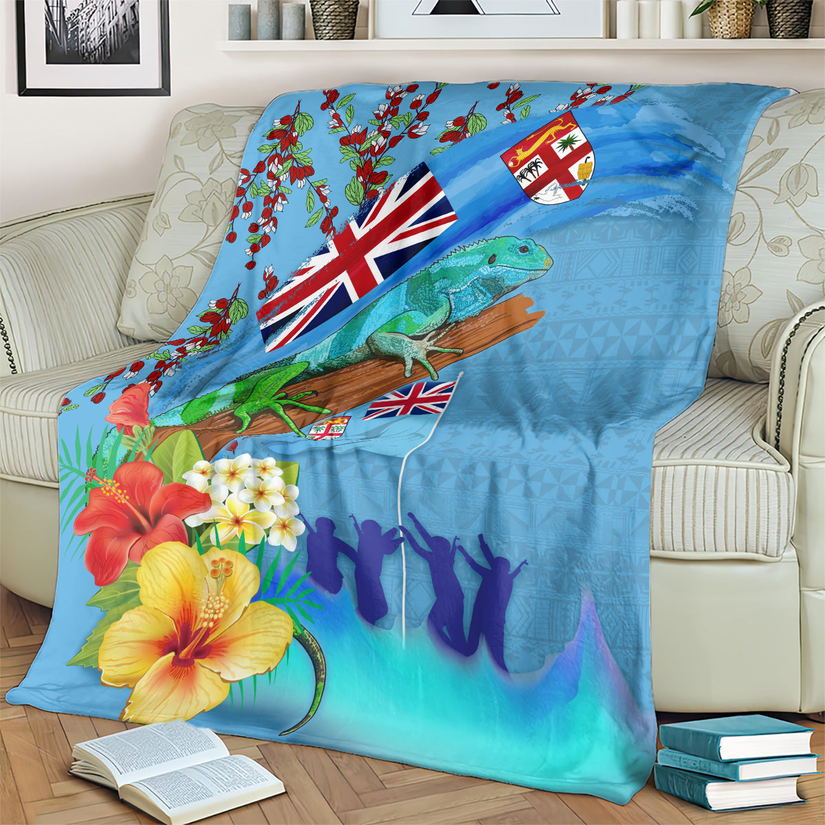 Fiji Day Blanket Tagimoucia Flower and Melanesia Pattern LT03 - Polynesian Pride