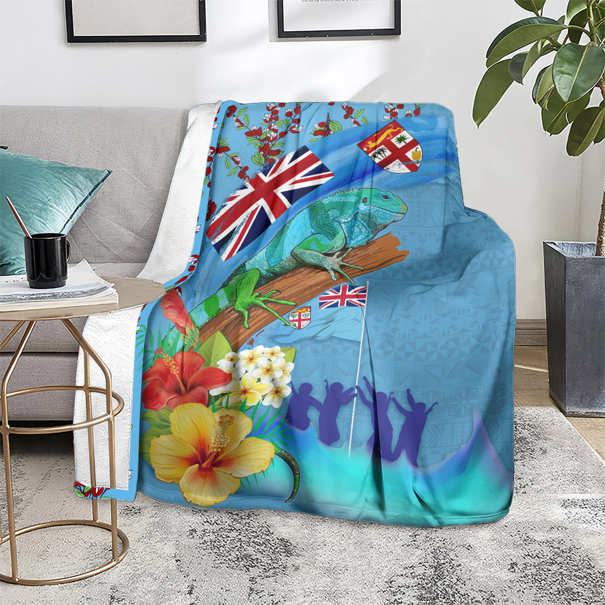 Fiji Day Blanket Tagimoucia Flower and Melanesia Pattern LT03 - Polynesian Pride
