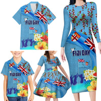 Fiji Day Family Matching Long Sleeve Bodycon Dress and Hawaiian Shirt Tagimoucia Flower and Melanesia Pattern LT03 - Polynesian Pride