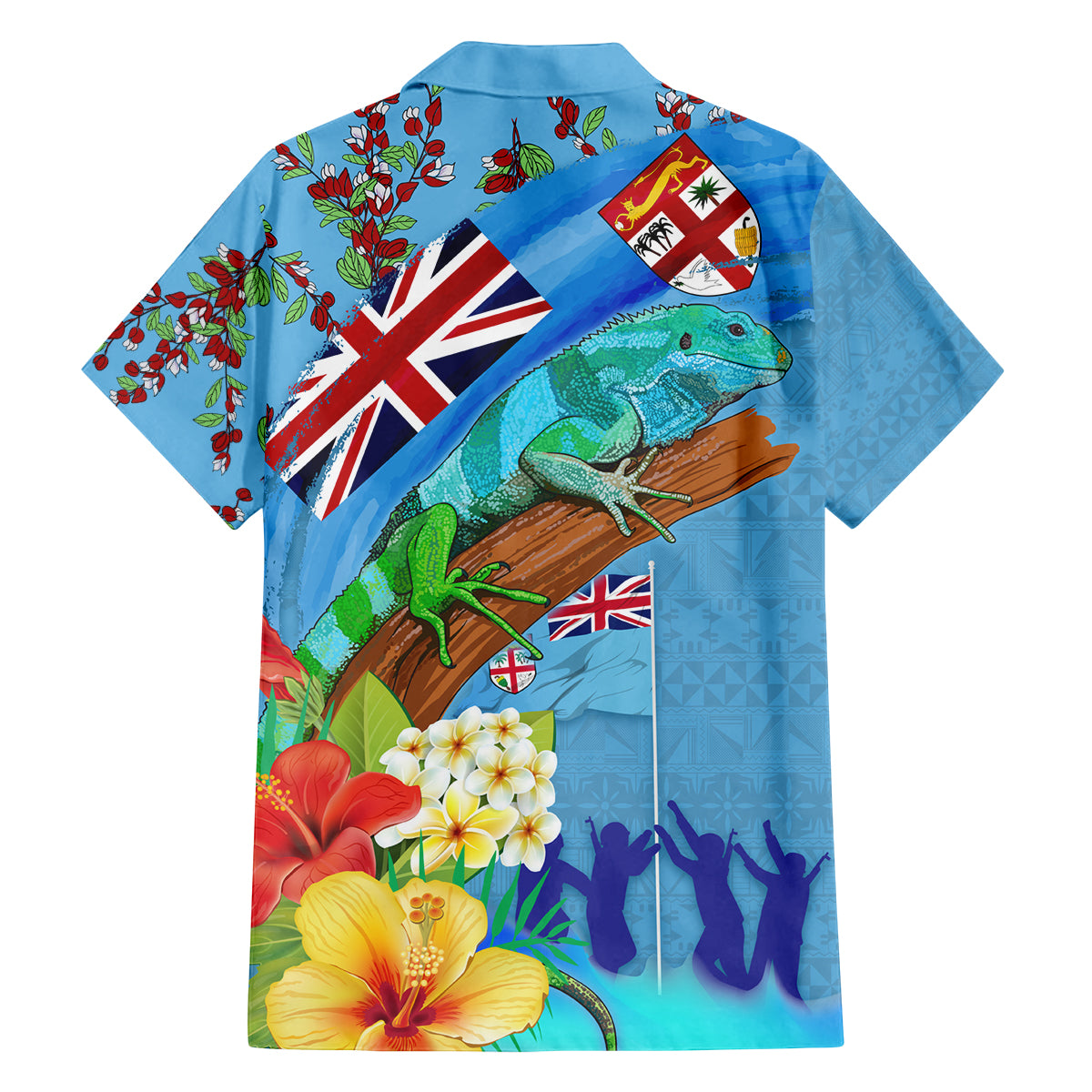 Fiji Day Family Matching Long Sleeve Bodycon Dress and Hawaiian Shirt Tagimoucia Flower and Melanesia Pattern LT03 - Polynesian Pride
