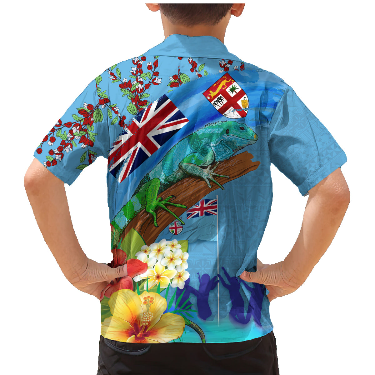 Fiji Day Family Matching Mermaid Dress and Hawaiian Shirt Tagimoucia Flower and Melanesia Pattern LT03 - Polynesian Pride