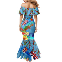 Fiji Day Family Matching Mermaid Dress and Hawaiian Shirt Tagimoucia Flower and Melanesia Pattern LT03 - Polynesian Pride