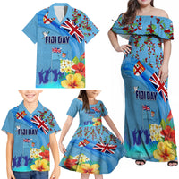 Fiji Day Family Matching Off Shoulder Maxi Dress and Hawaiian Shirt Tagimoucia Flower and Melanesia Pattern LT03 - Polynesian Pride