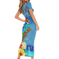 Fiji Day Family Matching Short Sleeve Bodycon Dress and Hawaiian Shirt Tagimoucia Flower and Melanesia Pattern LT03 - Polynesian Pride