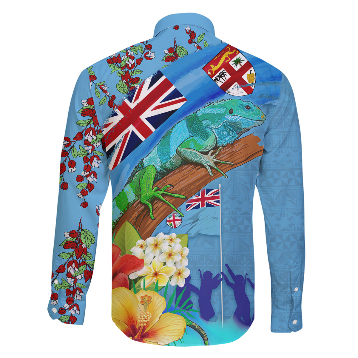 Fiji Day Family Matching Summer Maxi Dress and Hawaiian Shirt Tagimoucia Flower and Melanesia Pattern LT03 - Polynesian Pride