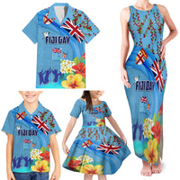 Fiji Day Family Matching Tank Maxi Dress and Hawaiian Shirt Tagimoucia Flower and Melanesia Pattern LT03 - Polynesian Pride