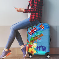 Fiji Day Luggage Cover Tagimoucia Flower and Melanesia Pattern LT03 - Polynesian Pride
