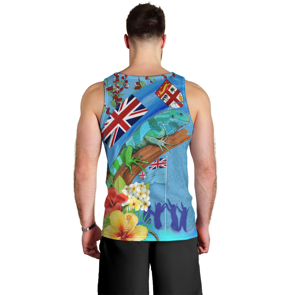 Fiji Day Men Tank Top Tagimoucia Flower and Melanesia Pattern LT03 - Polynesian Pride