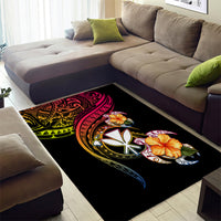 Polynesia Hawaii Turtle Day Area Rug Hibiscus and Kanaka Maoli LT03 - Polynesian Pride