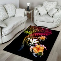 Polynesia Hawaii Turtle Day Area Rug Hibiscus and Kanaka Maoli LT03 - Polynesian Pride