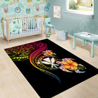 Polynesia Hawaii Turtle Day Area Rug Hibiscus and Kanaka Maoli LT03 - Polynesian Pride