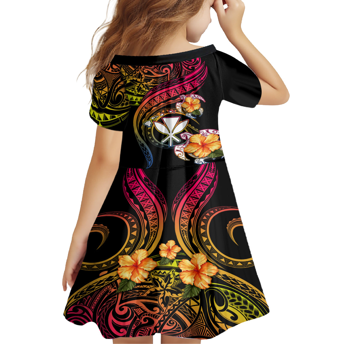 Polynesia Hawaii Turtle Day Family Matching Long Sleeve Bodycon Dress and Hawaiian Shirt Hibiscus and Kanaka Maoli LT03 - Polynesian Pride
