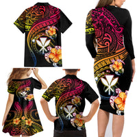 Polynesia Hawaii Turtle Day Family Matching Long Sleeve Bodycon Dress and Hawaiian Shirt Hibiscus and Kanaka Maoli LT03 - Polynesian Pride
