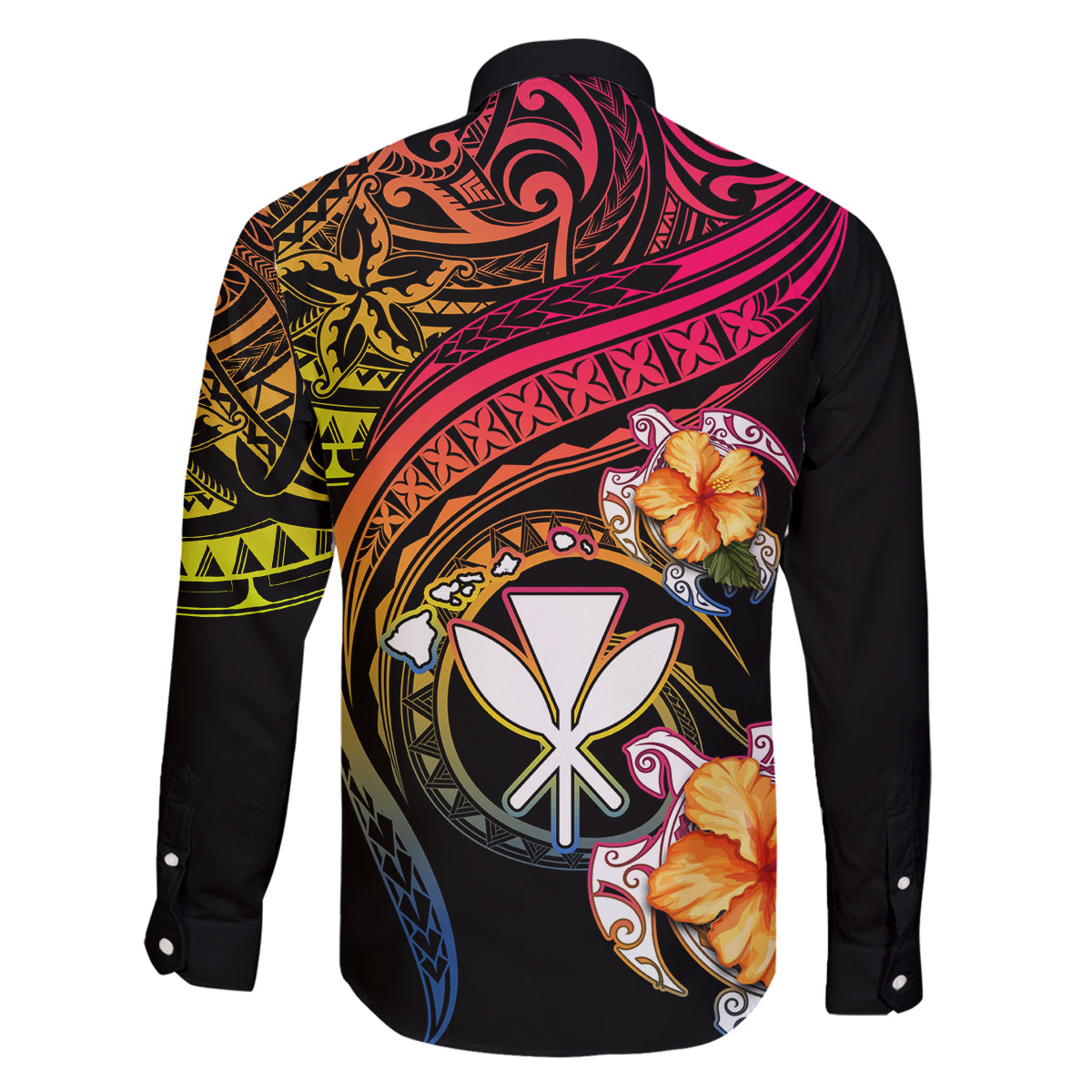 Polynesia Hawaii Turtle Day Family Matching Long Sleeve Bodycon Dress and Hawaiian Shirt Hibiscus and Kanaka Maoli LT03 - Polynesian Pride