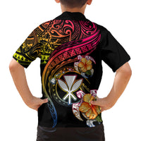 Polynesia Hawaii Turtle Day Family Matching Short Sleeve Bodycon Dress and Hawaiian Shirt Hibiscus and Kanaka Maoli LT03 - Polynesian Pride