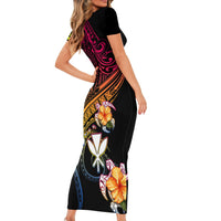 Polynesia Hawaii Turtle Day Family Matching Short Sleeve Bodycon Dress and Hawaiian Shirt Hibiscus and Kanaka Maoli LT03 - Polynesian Pride