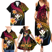 Polynesia Hawaii Turtle Day Family Matching Summer Maxi Dress and Hawaiian Shirt Hibiscus and Kanaka Maoli LT03 - Polynesian Pride