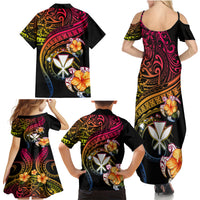 Polynesia Hawaii Turtle Day Family Matching Summer Maxi Dress and Hawaiian Shirt Hibiscus and Kanaka Maoli LT03 - Polynesian Pride