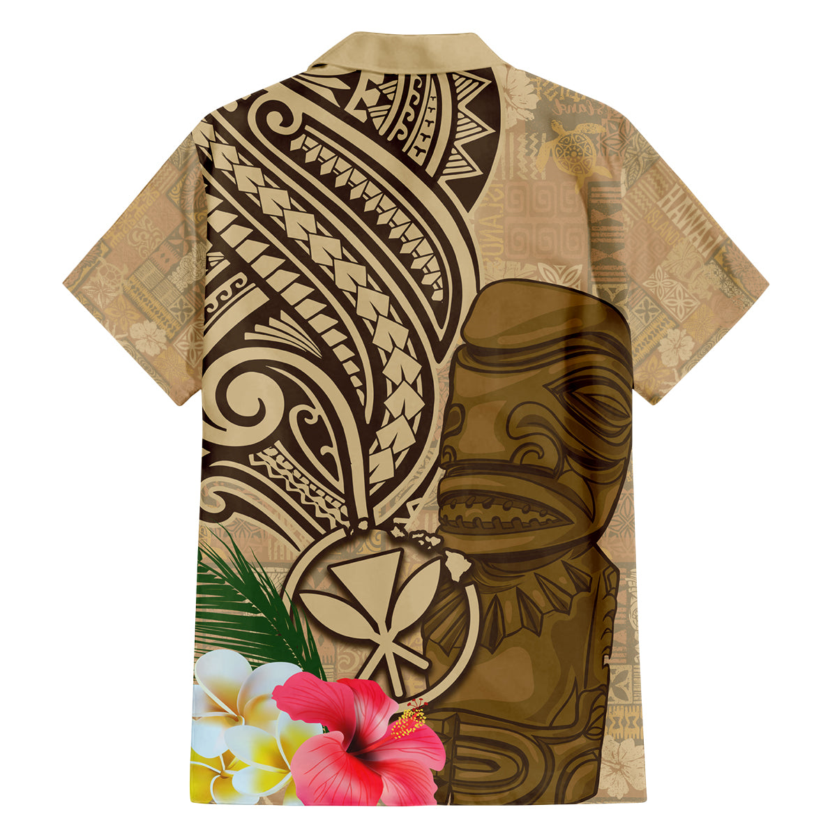 Hawaii Kanaloa Tiki Family Matching Off Shoulder Maxi Dress and Hawaiian Shirt Polynesian Tattoo and Tapa Pattern LT03 - Polynesian Pride