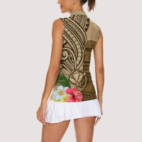 Hawaii Kanaloa Tiki Women Sleeveless Polo Shirt Polynesian Tattoo and Tapa Pattern LT03 - Polynesian Pride