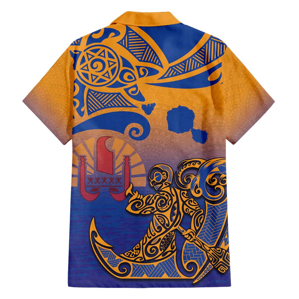 Hawaiki Nui Va'a Solo French Polynesia Family Matching Tank Maxi Dress and Hawaiian Shirt Sunset Color LT03 - Polynesian Pride
