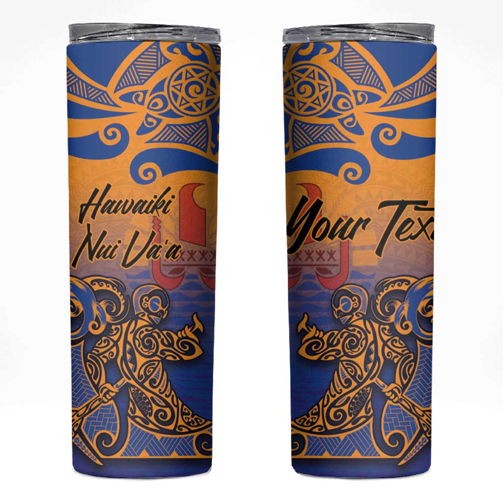 Hawaiki Nui Va'a Solo French Polynesia Skinny Tumbler Sunset Color LT03 Yellow - Polynesian Pride