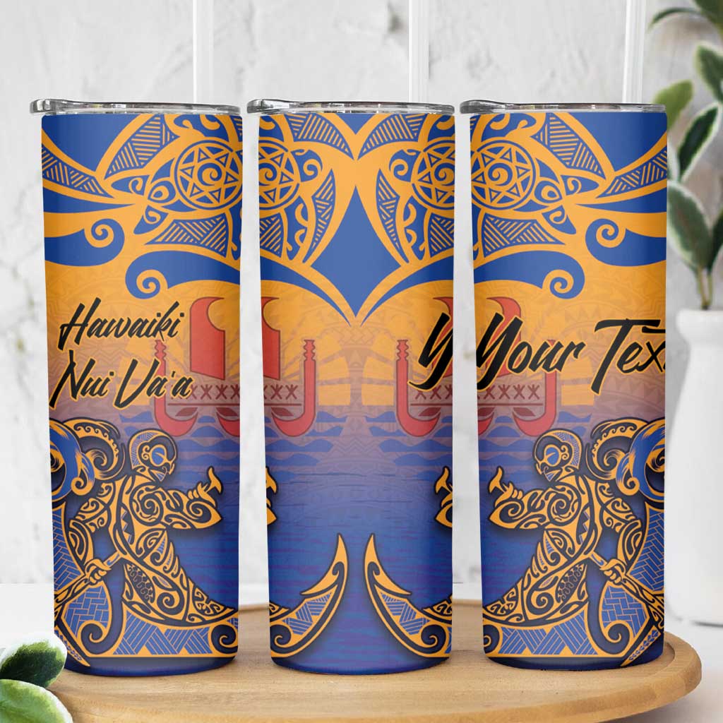 Hawaiki Nui Va'a Solo French Polynesia Skinny Tumbler Sunset Color LT03 - Polynesian Pride