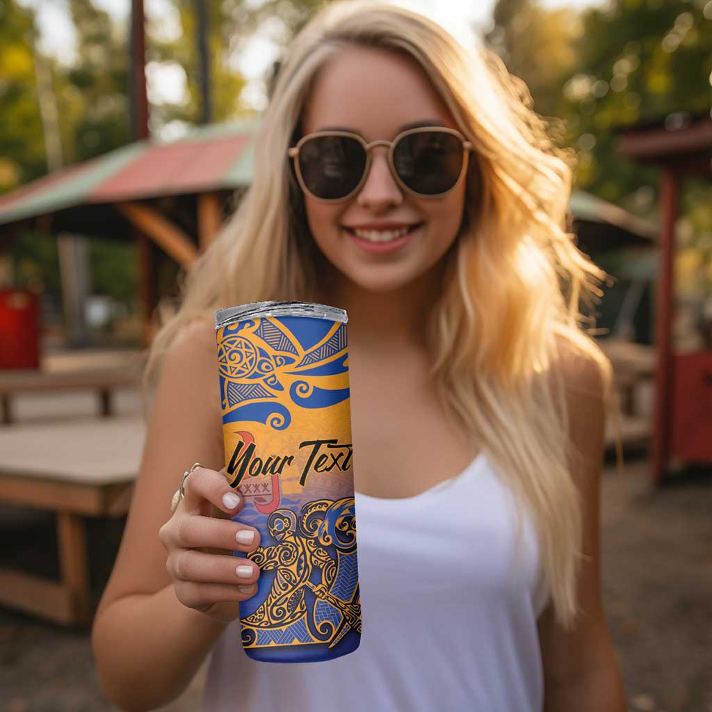 Hawaiki Nui Va'a Solo French Polynesia Skinny Tumbler Sunset Color LT03 - Polynesian Pride