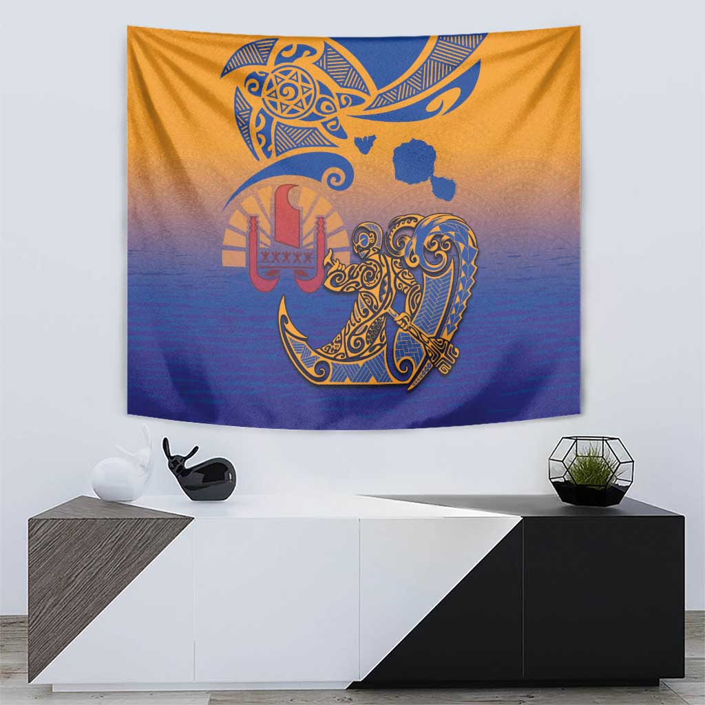 Hawaiki Nui Va'a Solo French Polynesia Tapestry Sunset Color LT03 - Polynesian Pride