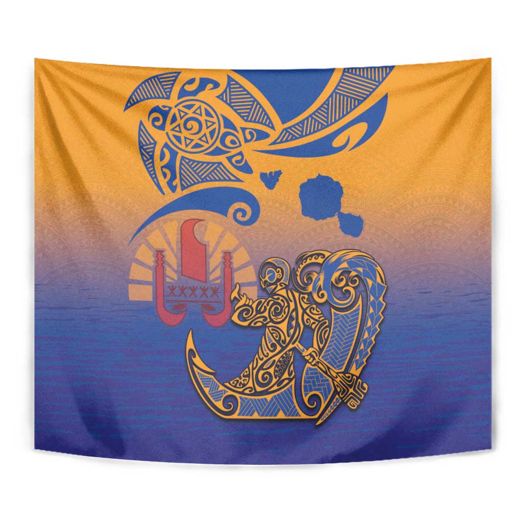 Hawaiki Nui Va'a Solo French Polynesia Tapestry Sunset Color LT03 - Polynesian Pride