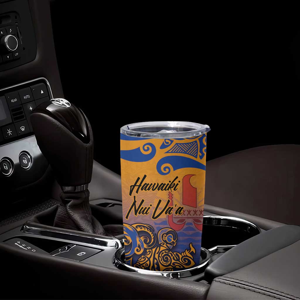 Hawaiki Nui Va'a Solo French Polynesia Tumbler Cup Sunset Color