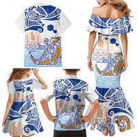 Hawaiki Nui Va'a Solo French Polynesia Family Matching Mermaid Dress and Hawaiian Shirt Blue Color LT03 - Polynesian Pride