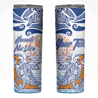 Hawaiki Nui Va'a Solo French Polynesia Skinny Tumbler Blue Color LT03 Blue - Polynesian Pride
