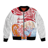 Hawaiki Nui Va'a Solo French Polynesia Bomber Jacket Red Color LT03 Unisex Red - Polynesian Pride