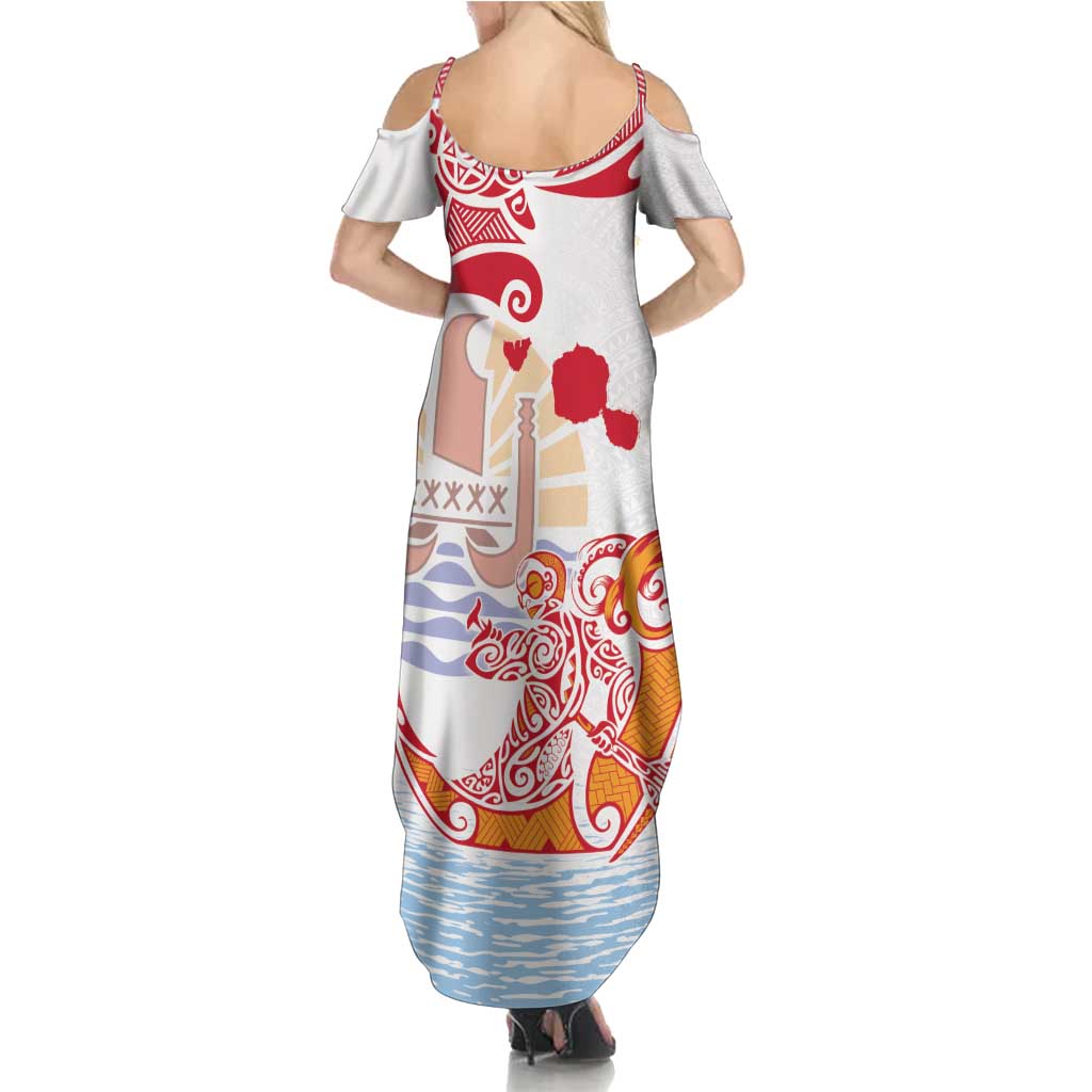 Hawaiki Nui Va'a Solo French Polynesia Family Matching Summer Maxi Dress and Hawaiian Shirt Red Color LT03 - Polynesian Pride