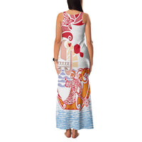Hawaiki Nui Va'a Solo French Polynesia Family Matching Tank Maxi Dress and Hawaiian Shirt Red Color LT03 - Polynesian Pride