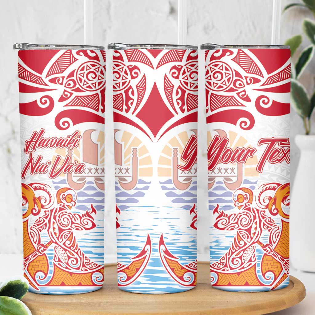 Hawaiki Nui Va'a Solo French Polynesia Skinny Tumbler Red Color LT03 - Polynesian Pride