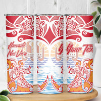Hawaiki Nui Va'a Solo French Polynesia Skinny Tumbler Red Color LT03 - Polynesian Pride